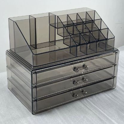 Picture of Multilayer Acrylic Shelf Desktop Makeup Organizer; Multi-functional Drawer Lipstick Box Transparent Storage Rack; Multi-layer Cosmetic Storage Rack for Desktop