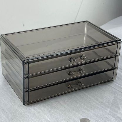 Picture of Multilayer Acrylic Shelf Desktop Makeup Organizer; Multi-functional Drawer Lipstick Box Transparent Storage Rack; Multi-layer Cosmetic Storage Rack for Desktop