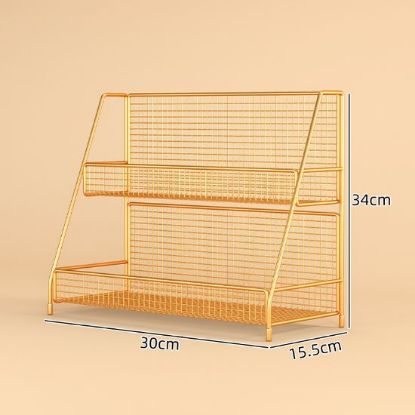 Picture of Vanity Desktop Makeup Organizer, Bathroom Washstand Makeup Storage Rack, Home Countertop Makeup Storage Magic Tool