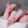 Picture of Nail Stickers with Rhinestones, Long-Wearing Nail Art, Medium & Long Length, Butterfly and Rose Flower Designs