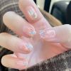 Picture of Nail Stickers with Rhinestones, Long-Wearing Nail Art, Medium & Long Length, Butterfly and Rose Flower Designs